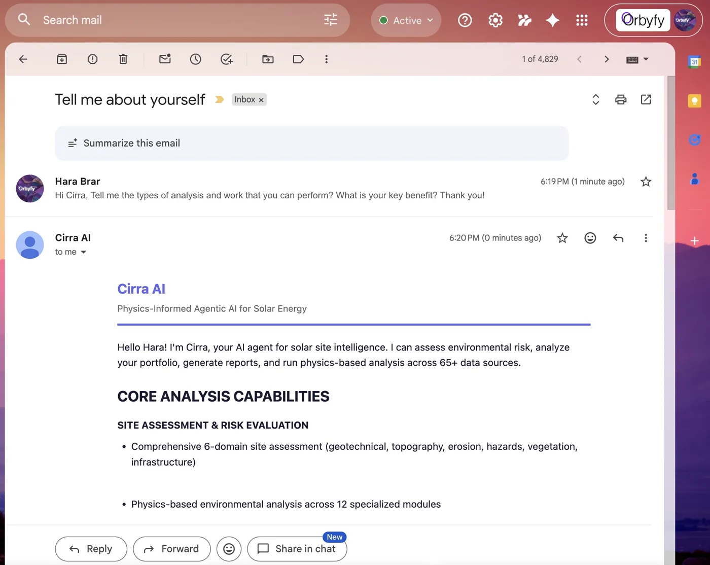 Cirra over email