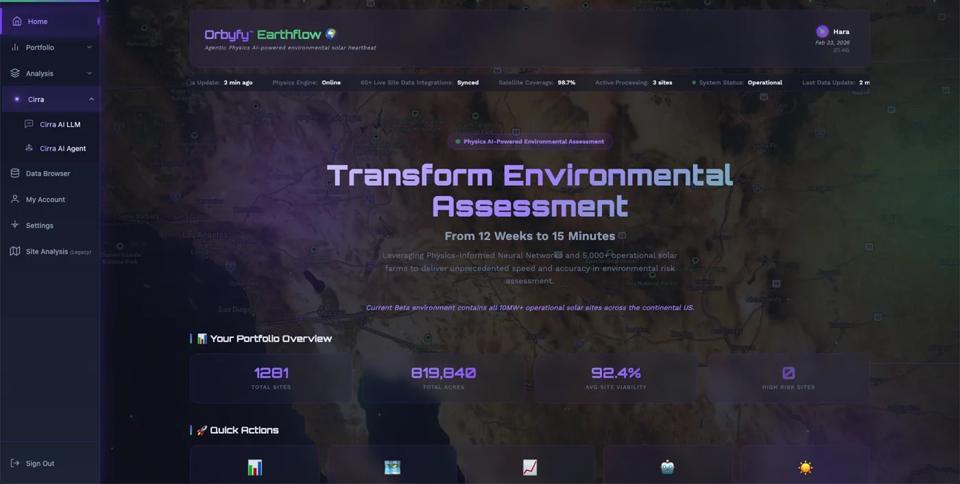 Cirra on the Earthflow web platform